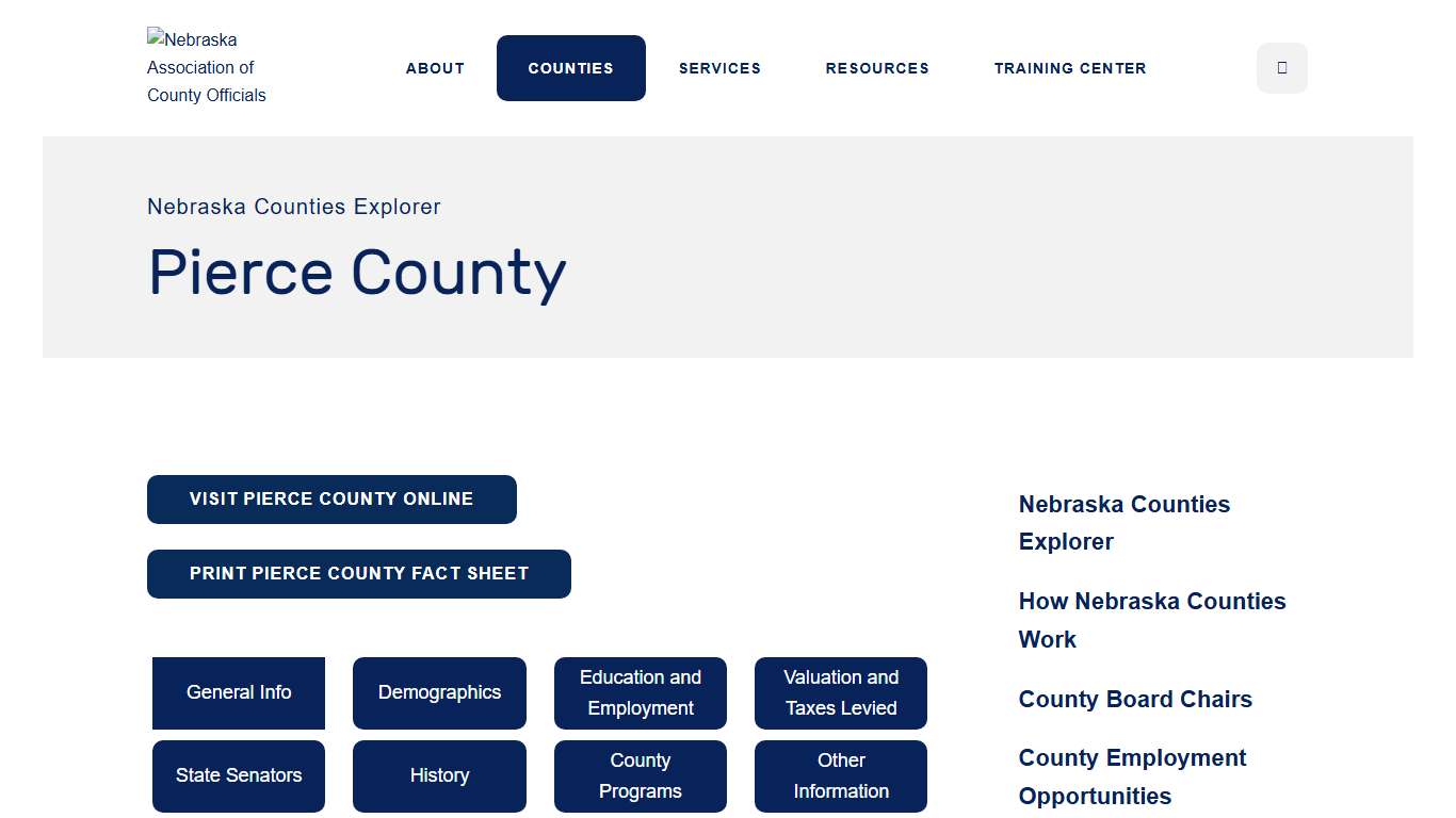 Pierce County : Nebraska Counties Explorer : Counties : Nebraska Association of County Officials