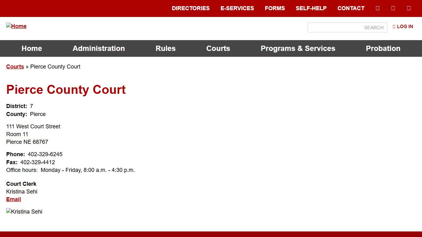 Pierce County Court Nebraska Judicial Branch